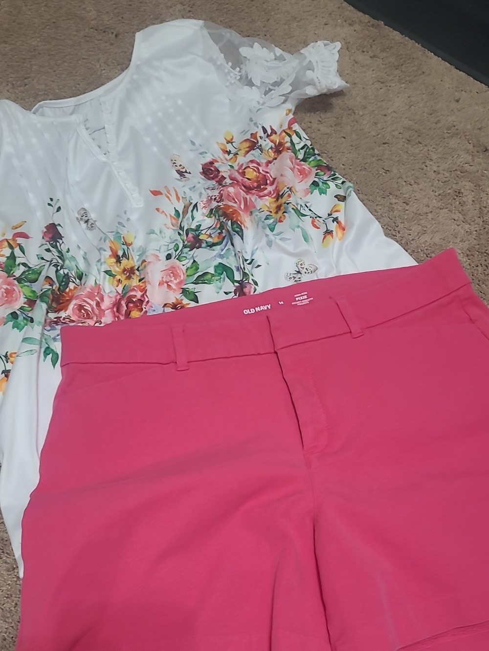 Old Navy Hot Pink Women's  Shorts And A Top 2 For 1 Sale